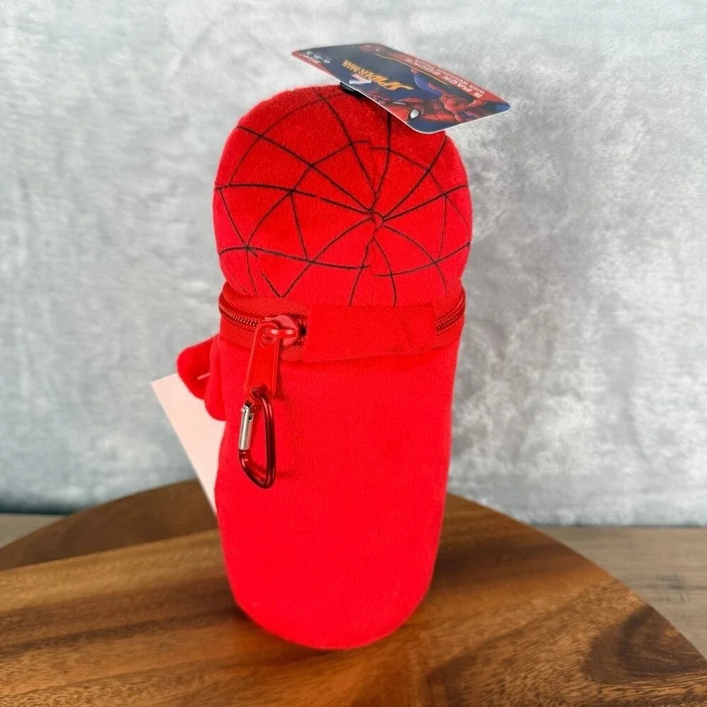 Marvel Spiderman 5 Pairs Socks 6-8.5 and Plush Reusable Pouch